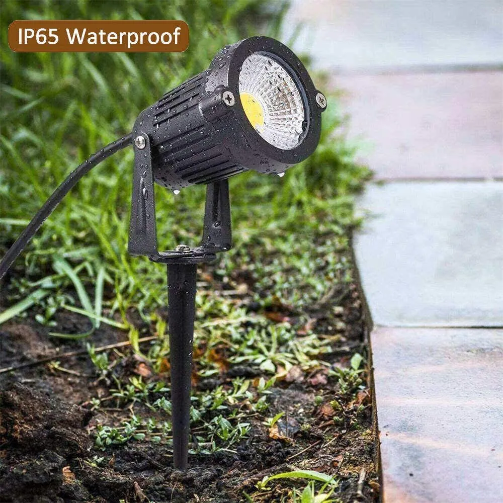 Ons voorraden Outdoor LED Spots 5W 120V AC 3000K Warm Wit Outdoor Gebruik Metalen Grondpen vlag Licht Outdoor Spotlight w2881