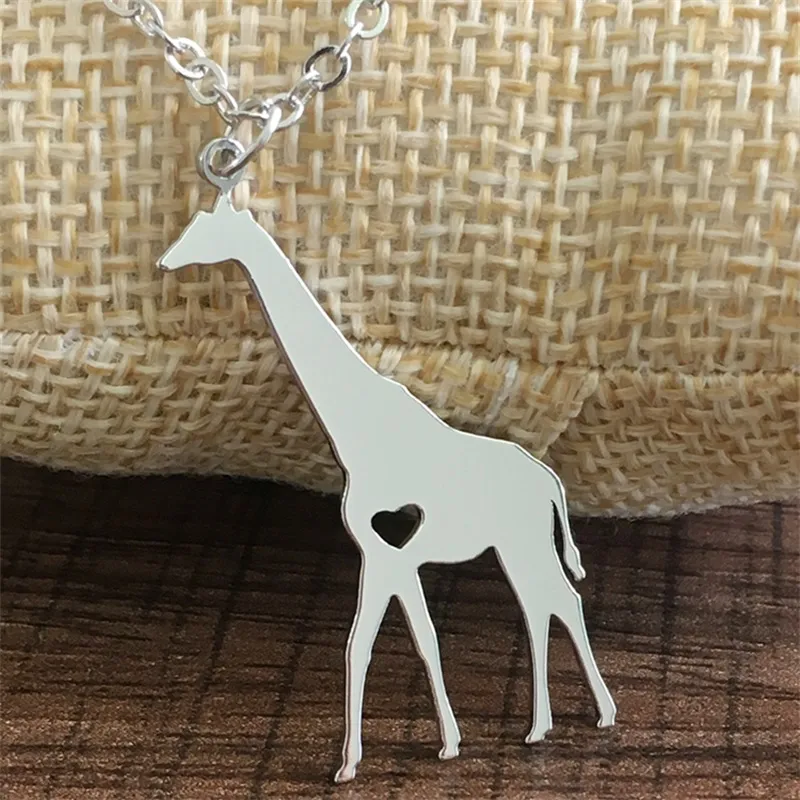 Rostfritt stål gyllene giraff hänge halsband djur halsband silver män och kvinnor smycken valentins dag gåva311u