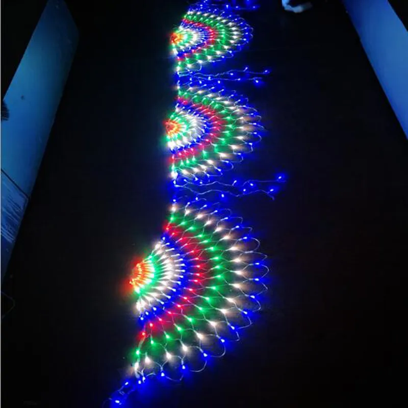 3M 412LED Peacock Curtain Icicle String Light Christmas Mesh Net Fairy Garland Garland Light Party Backdrop Light308C