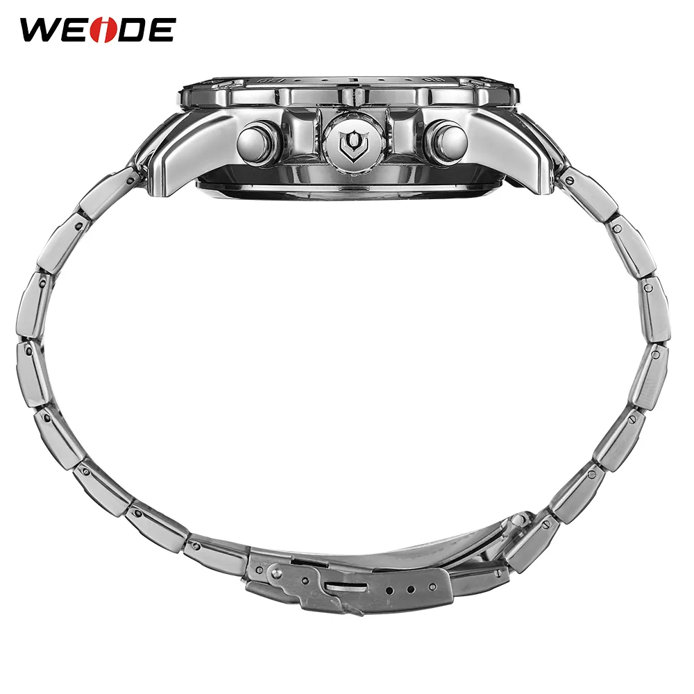 Weide Mensモデルアナログデジタル数字ディスプレイQuartz Metal Band Belt Wristwatches Relogio Masculino Automatic Date Clock 2019247C