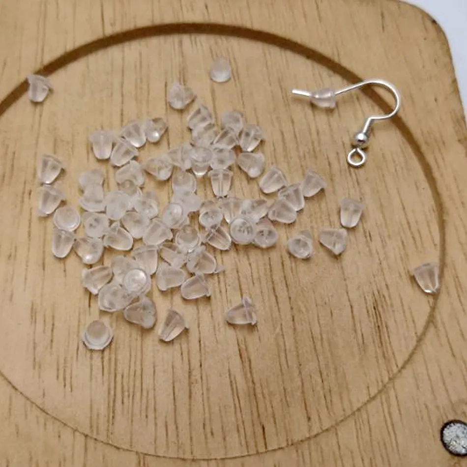 Boucles d'oreilles en plastique blanc Transparent, de 2000 pièces, bouchon arrière utile, 4mm, accessoires de boucles d'oreilles DIY, 2717