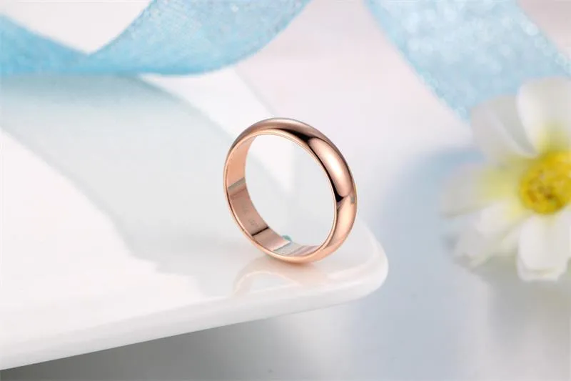 Bagues originales en or pur pour femmes et hommes, avec timbre 18KGP, bague en or Rose de qualité supérieure, bijoux cadeau entier R050303d