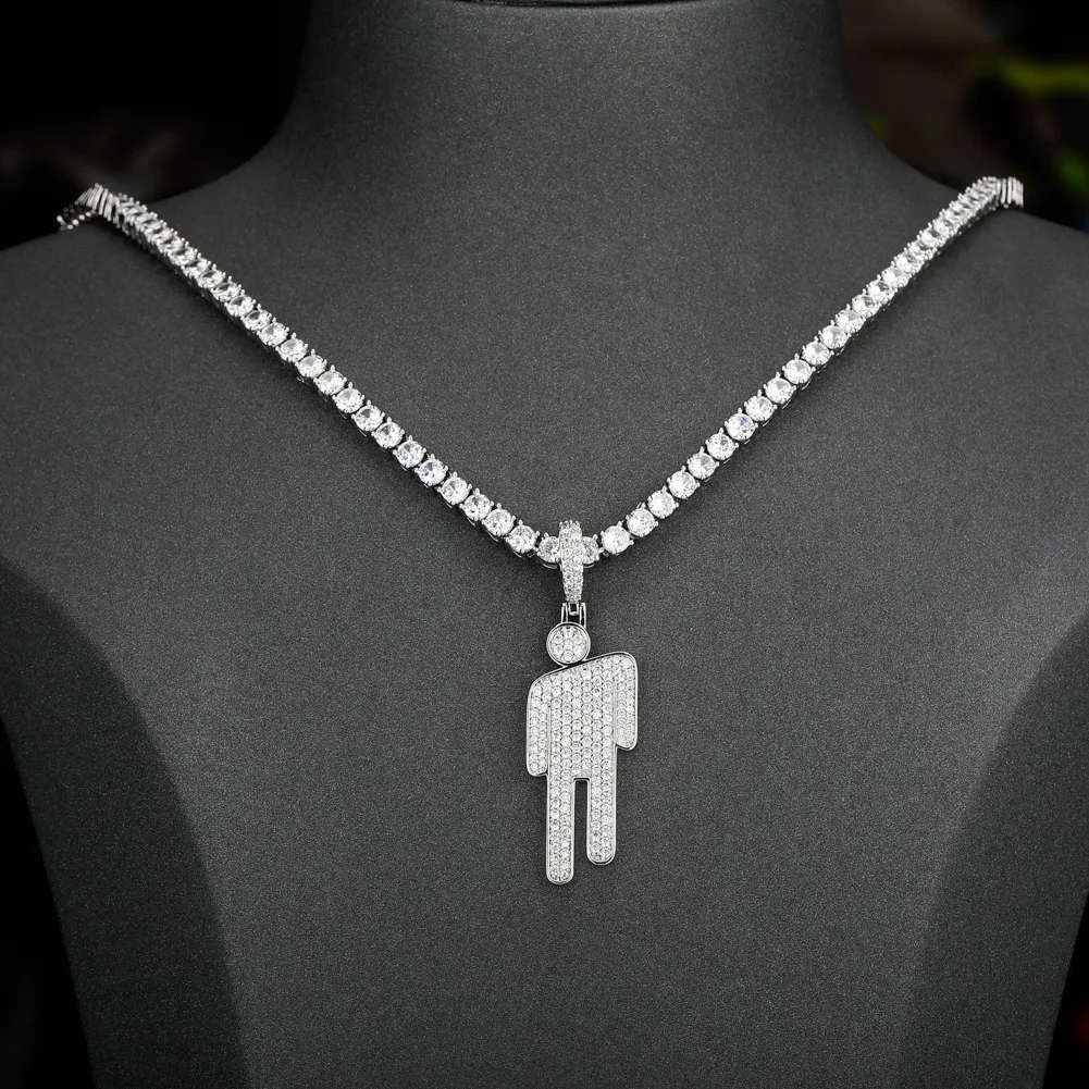 Chaînes de diamants pour hommes pendentifs Hip Hop Bijoux pour hommes Colliers de concepteur de luxe Chaîne de tennis glacée