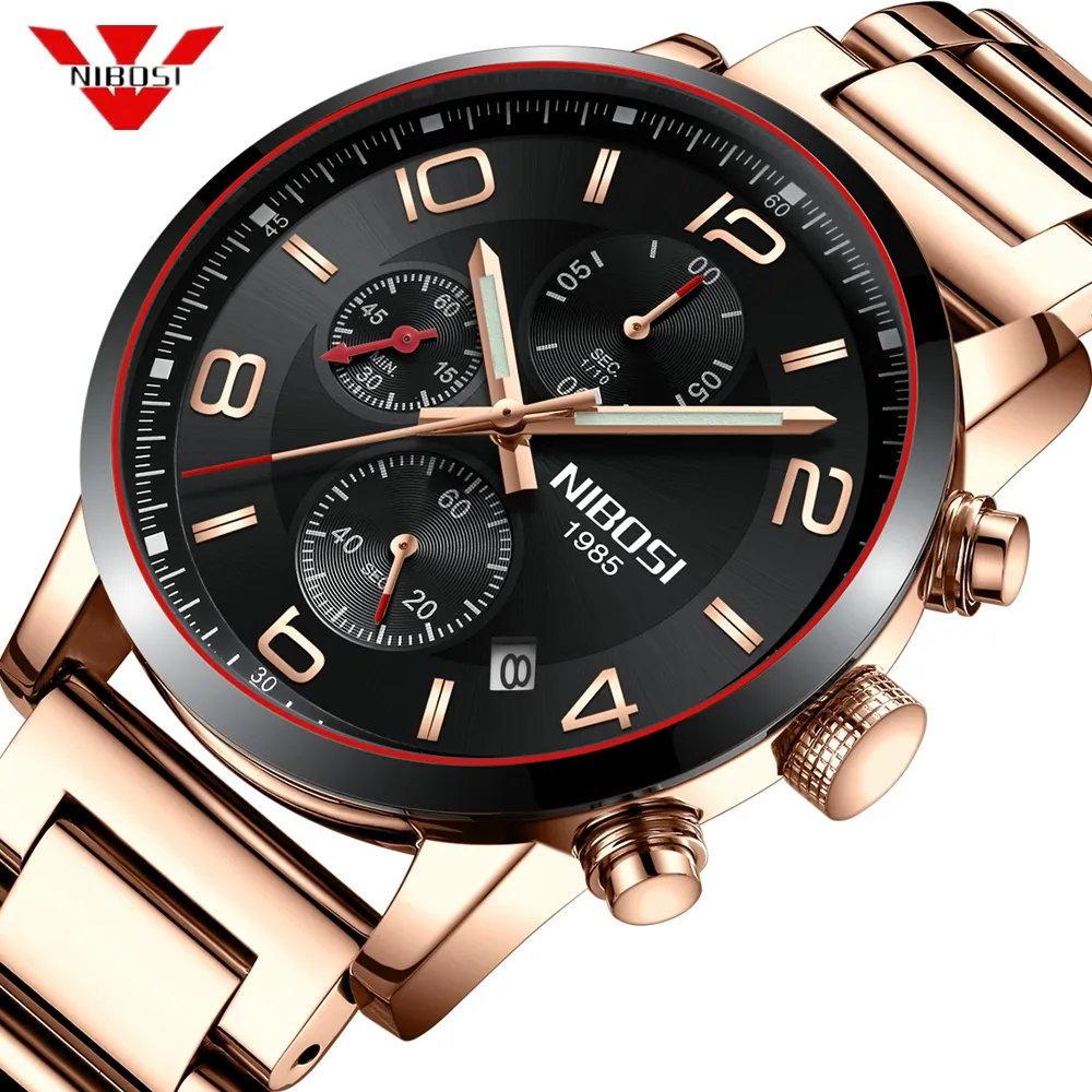 NIBOSI Watch Men Luxury Brand Men Army Military Watches Men Quartz Clock Man Sports Wrist Watch Relogio Masculino Wristwatch198J