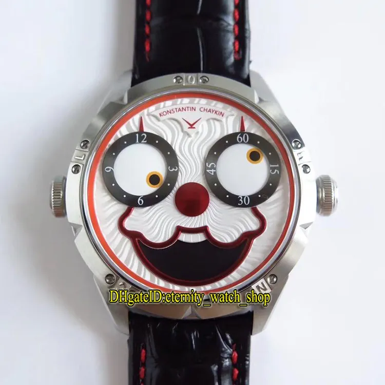 TW V3S Edition Konstantin Chaykin Joker Moon Phase White Dial NH35A Automatic Mechanical Mens Watch Bow tie Leather Designer 272v