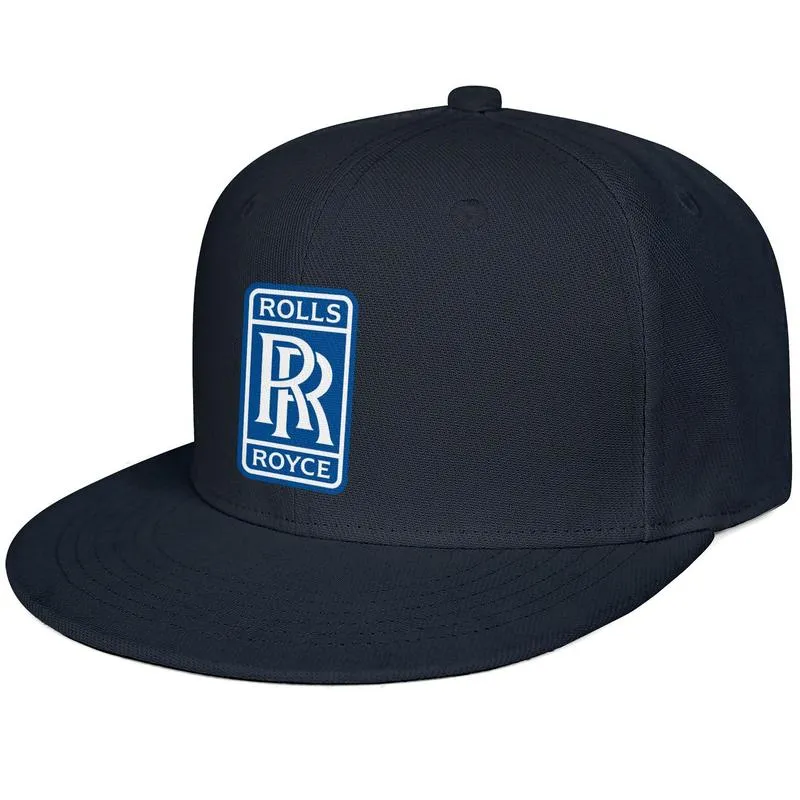 Rolls Royce Logo berretto da baseball da uomo e da donna con chiusura a scatto, fresco, vuoto, cappello a visiera piatta, simbolo, logo, emblema, LOGO RR, blu invecchiato 3288894