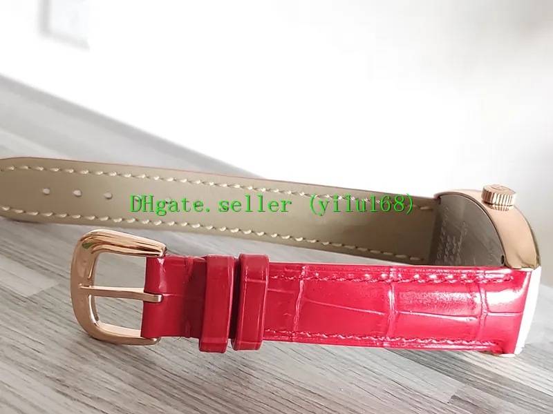 Quality Women's Color Dream Quartz Watch 7851 SC 33mm Date Dial-Up Rose Gold Case Red Leather Watchband Sport Pintle205J