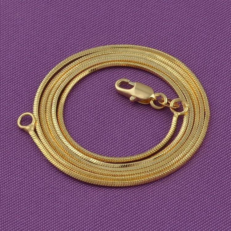 Exquis 18K Genuine Jewelry Gold Filled Golden Chain Collier 16-30 pouces