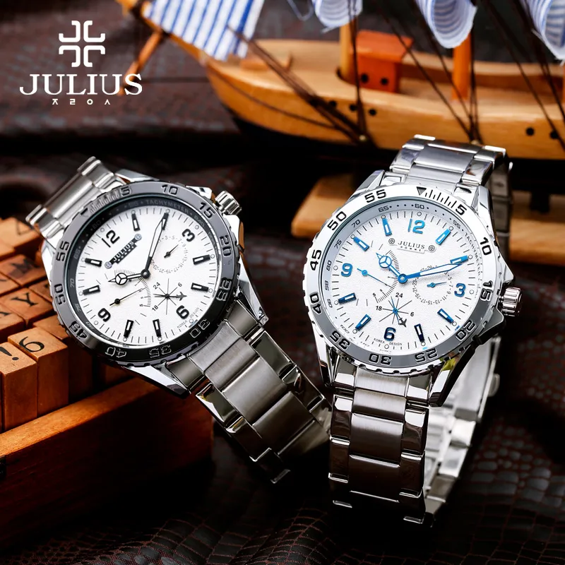 JULIUS Новое поступление, роскошные часы высшего бренда Chronos с маленьким циферблатом, высококачественные мужские спортивные часы на открытом воздухе для мужчин, повседневные часы JAH-095265H