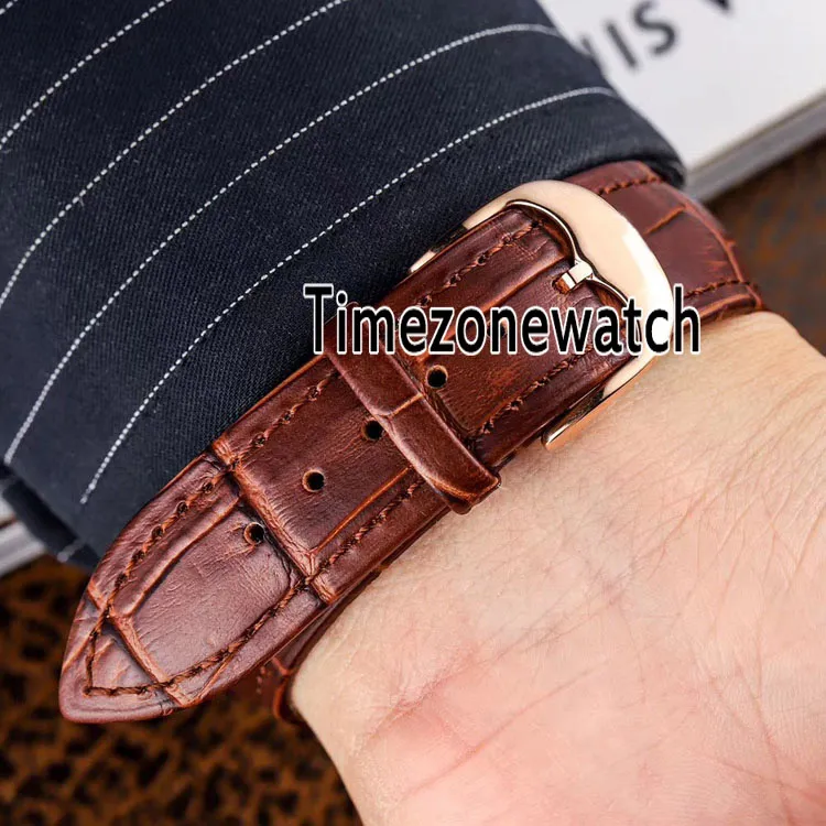NOWOŚĆ CELLINI M50519-0011 Miyota 8215 Automatyczna męska zegarek Zegarek Fled Stal Rame Blue Teksturę Czarne zegarki skórzane zegarki TimeZoneWatch 261v