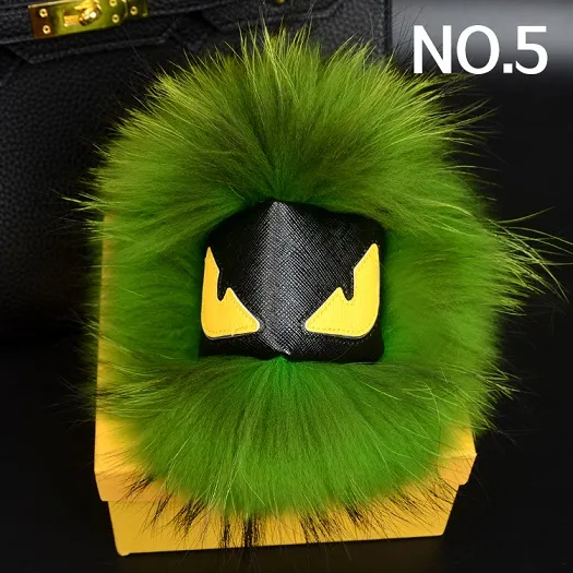 Fashion luxury designer cute lovely little moster hand made real fur leather handbag charms car keychains241A