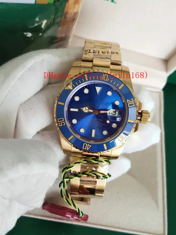 Whole - Luxury New Blue Black Dial Gold 116618 116618LN 116618LB -97208 40 mm Montres masculines automatiques Céramique Céramique 18K YE304H