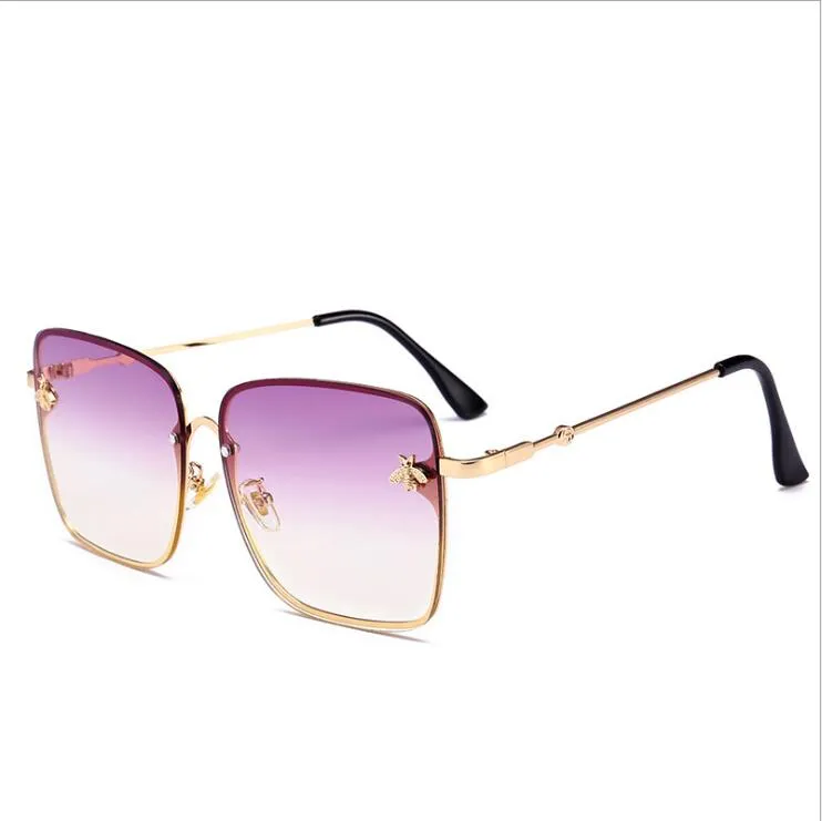 Hele vierkante zonnebrillen merkontwerper plastic frame hars lenzen modeglazen brillen bril met koffers en box244k