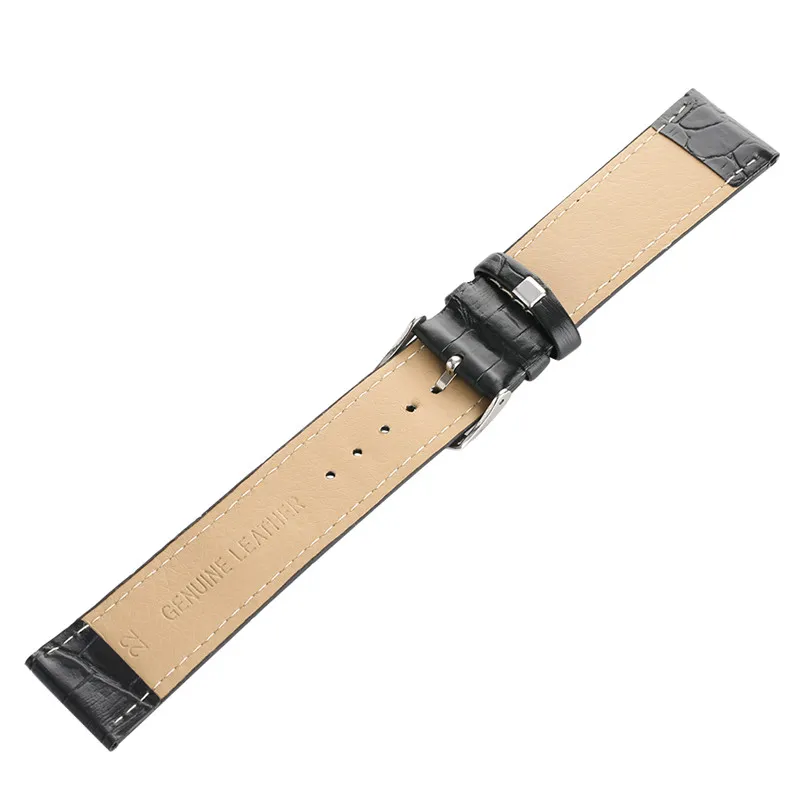 Accessoire de montre 18 20 22 24 26mm Bracelet de montre en cuir marron noir Bracelet de remplacement Bracelet Boucle ardillon Barres à ressort Str316v