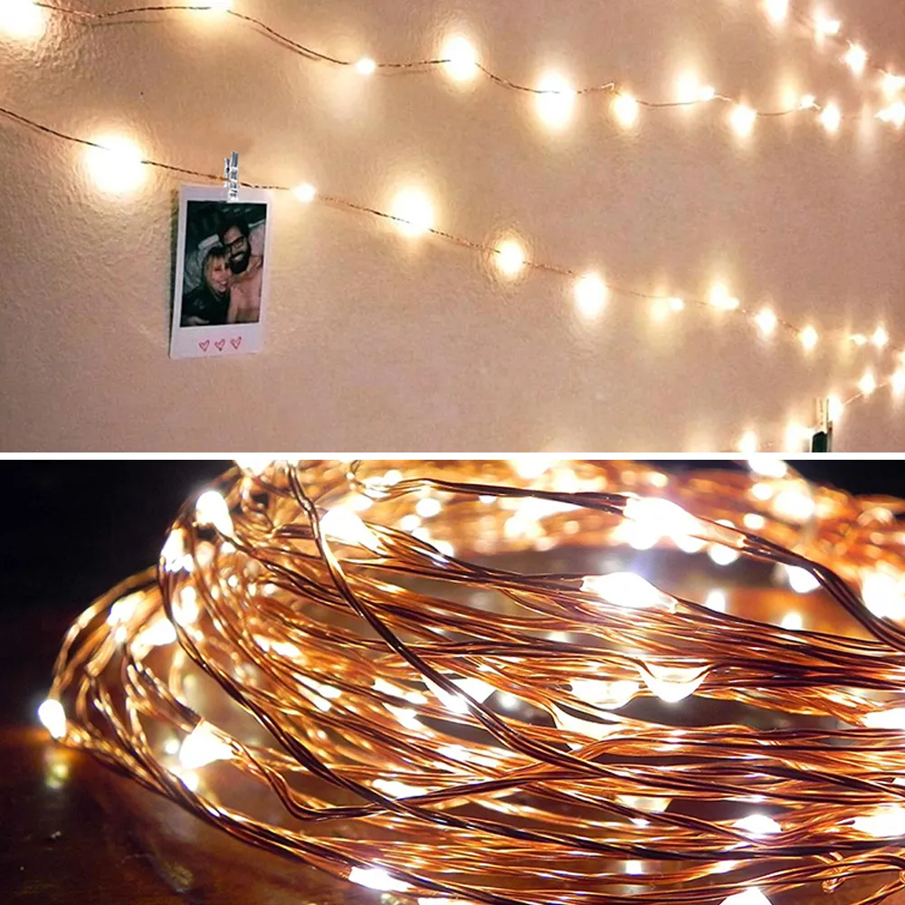 Photo Clip USB LED String Lights Fairy Lights Outdoor Battery Operated Garland Christmas Decoration Party Wedding Xmas (20)