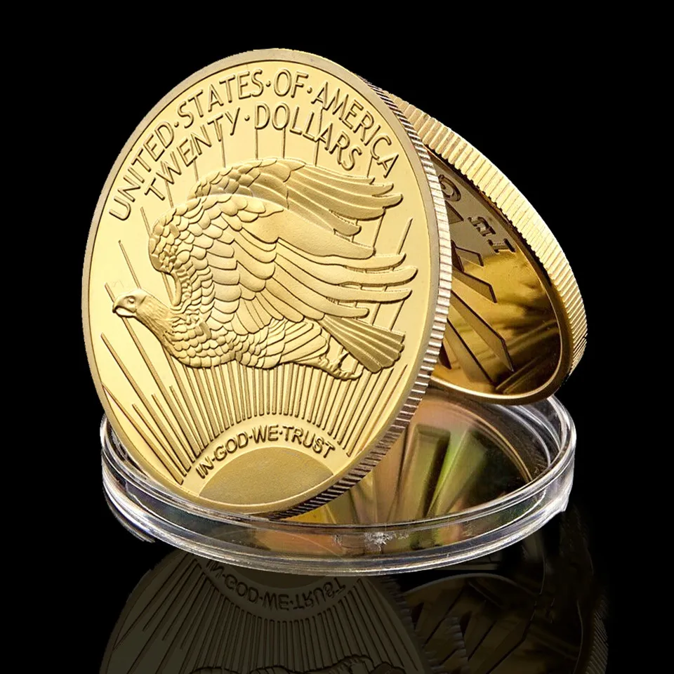 10шт 1933 г. Золотые монеты Liberty Craft Соединенные Штаты Америки двадцать долларов в Боге мы доверяем, вызов Честной американской монеты Mint8376656