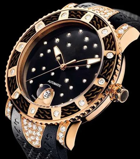 2016 Neuankömmling Top-Luxus für Damen mechanische Uhr automatische Gummi-Armbanduhr 022260Z