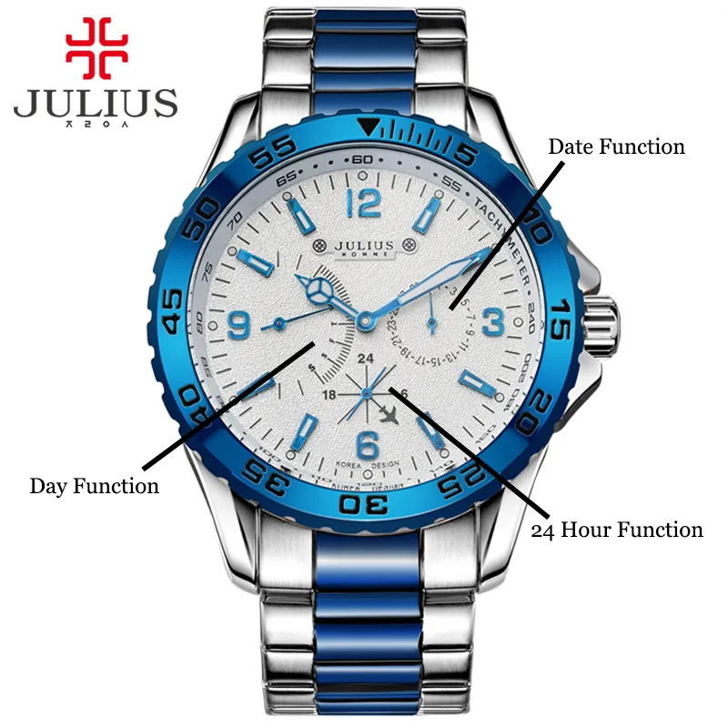 JULIUS nouveauté luxe haut marque Chronos petit cadran montres de haute qualité hommes montre de Sport en plein air pour homme décontracté JAH-095265H