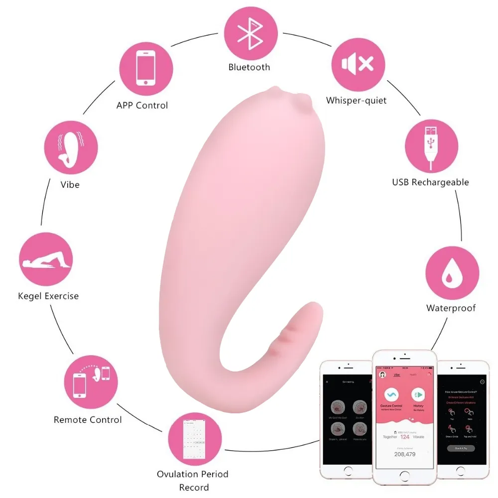Pub vibratore APP Bluetooth vibratore in silicone senza fili telecomando giocattolo adulto del sesso G-spot massaggio 8 frequenze vibratore le donne CY200520