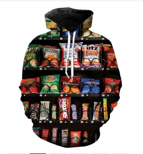 Mode Mannen Hoodies Couples Vending Machine 3D Print Hoodie Unisex Casual Streetwear Hoody Sweatshirt RR02