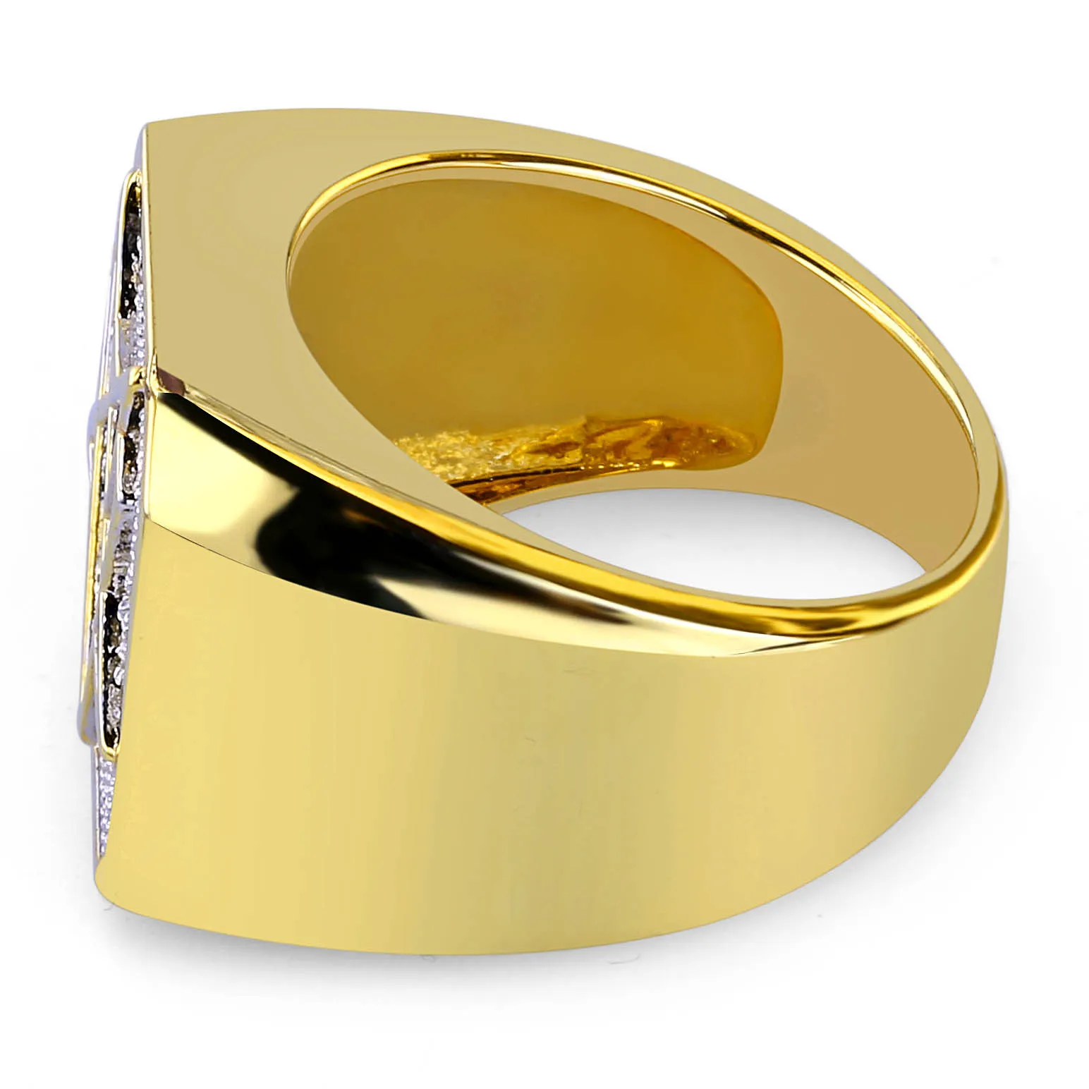 18K Goud Wit CZ Zirconia Designer Geometrische Ring Band Hip Hop Volledige Diamond Iced Out Lovers Ringen Sieraden Geschenken voor Mannen Who222z