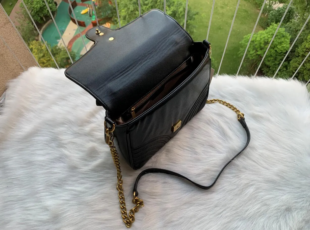 최고 품질 4 색상 여성 어깨 가방 금과 실버 체인 가방 크로스 바디 순수한 컬러 핸드백 크로스 바디 가방 지갑 231i