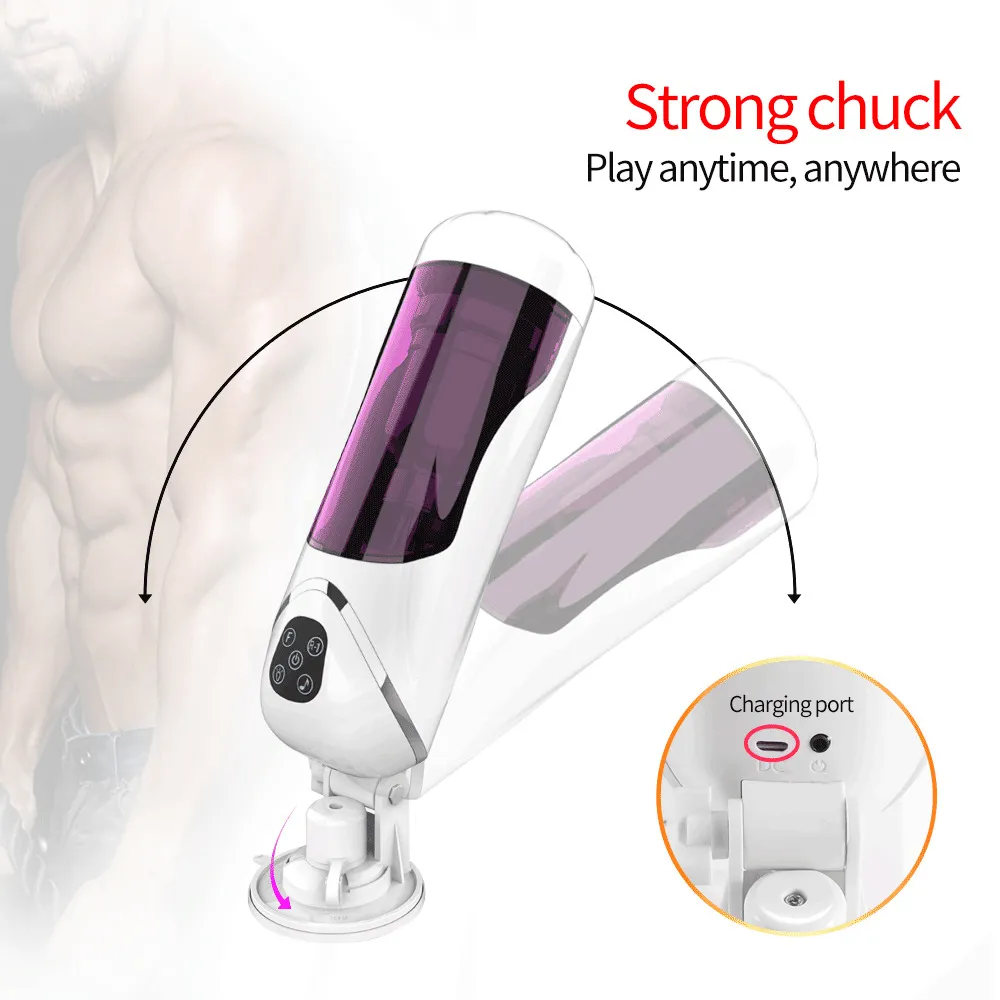 Pistão automático completo rotação telescópica masculino masturbador copo adulto brinquedos sexuais vagina real sucção vibrador mãos máquina de sexo y5652760