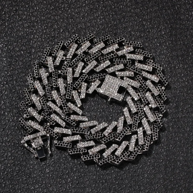 Collier à chaînes glacées pour hommes, bijoux Hip Hop, or, argent, diamant, Miami, chaîne à maillons cubains, 246K