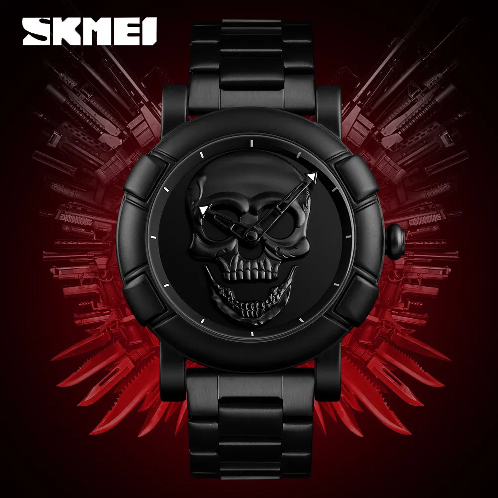 Skmei Fashion Sport Mens Watches Top Brand Luxury Skull Watch Men 3Bar Waterproof Quartz Owatchs Relogio Masculino 9178261Q