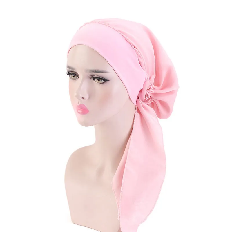 Entier / femmes dames tête enveloppement bandana turban casquette longue queue bandeau chapeau filles chimio perte de cheveux chapeaux chapeau taille unique 289R