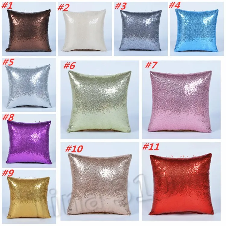 Hot 40 * 40 cm glitter paillettes federa sirena copertura del cuscino divano di casa auto arredamento confortevole fodera cuscino in vita Tessili la casa T2I5723