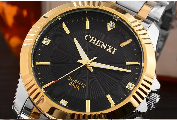 Chenxi Men kijken topmerk luxe modebedrijf Kwarts horloges heren vol stalen waterdichte waterdichte gouden klok relogio masculino244w