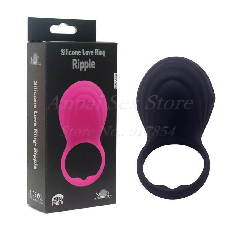 10 Vitesses Pénis Vibrateur Anneaux Usb Recharge Cockring Retarder L'éjaculation Pénis Vibrant Sex Toys Produit Pour Hommes Vibradores. Y19052703