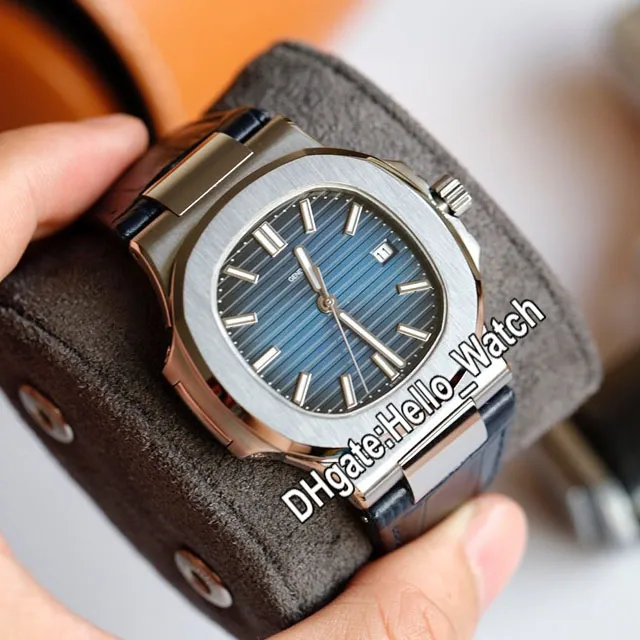 Version 40mm Sport 5711 1A 010 5711 1 Cal 324 montre automatique pour hommes en acier Caes cadran à Texture bleue bracelet en cuir bleu PPHW Watch215a
