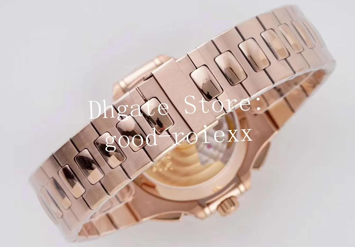 Luxury Rose Gold Watches Men's Automatic Chronograph Movement Watch Men Cal 28520 Complications Date 5980 Eta Sport Black Dia3030