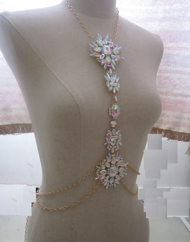 Moda- seksowne kryształowe łańcuchy ciała biżuteria biżuteria
