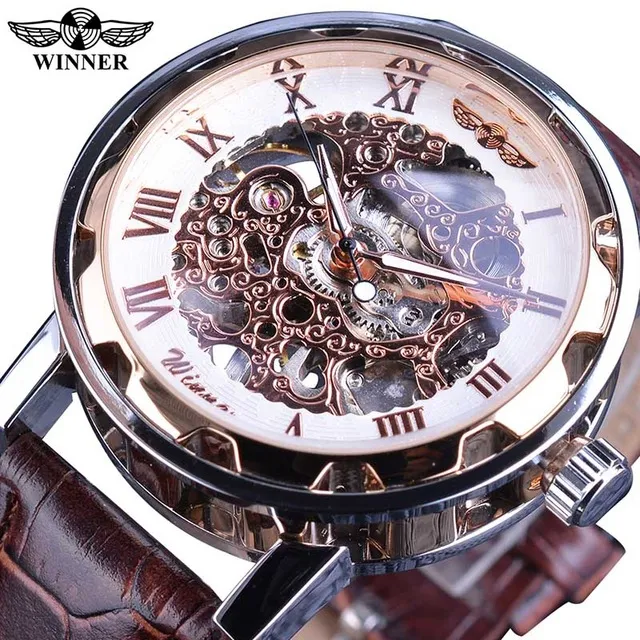Transparant Goud Horloge Mannen Horloges Topmerk Luxe Relogio Mannelijke Klok Mannen Casual Horloge Montre Homme Mechanisch Skeleton Horloge Wat212J