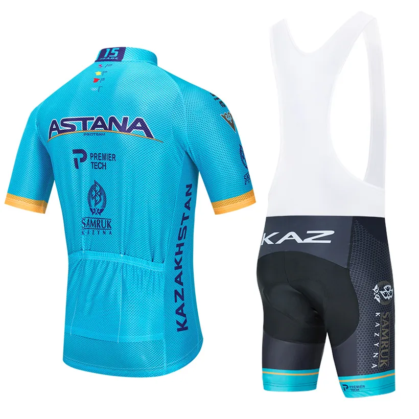 Cykeltröja Set 2020 Pro Team Astana Cycling Clothing Summer Breattable MTB Bike Jersey Bib Shorts Kit Ropa Ciclismo5714719