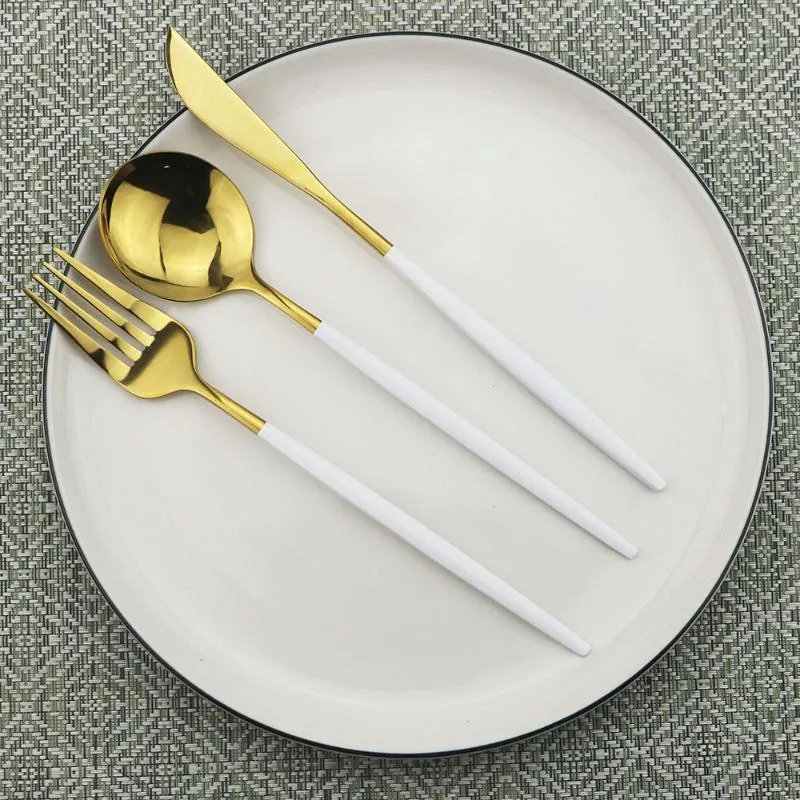 세트 Black Gold Ginterlery Cutlery Set Dessert Fork Flatware Set 18 10 스테인리스 스티 키친 테이블웨어 Silverware292w