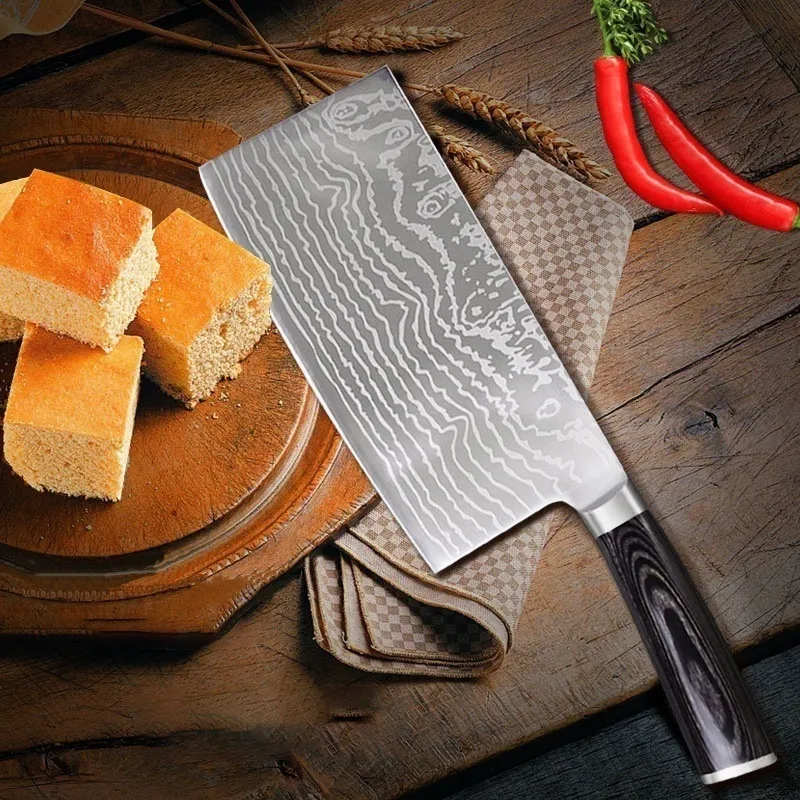 Tyskland 4116 Rostfritt stål Lnife Kitchen Butcher Lnife Cleaver Lnife Chef's Knives med Pakka Wood Handle184Q