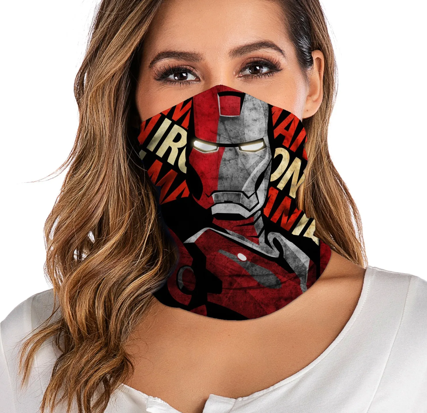 Foulard sans couture 3D masque anti-poussière masque facial, couvre-chef multifonctionnel cache-cou pour impression numérique unisexe cyclisme masque de sport
