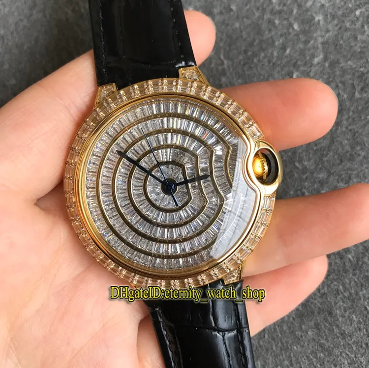 الإصدار العلوي HPI00511 WE902012 Gypsophila Diamonds Dial Japan Miyota 9015 Automatic Mens Watch Watch Leather Strap Iced Out 264p