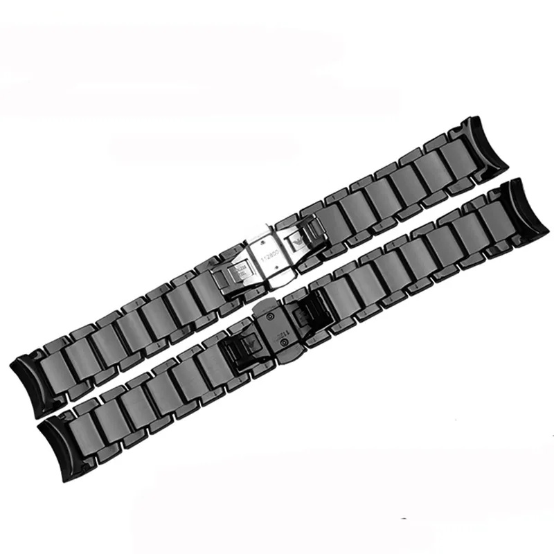 시계 밴드 배 세라믹 시계 체인 22mm 24mm 검은 색 세라믹 스트랩 광택 및 매트 브레이슬릿 AR1451309F