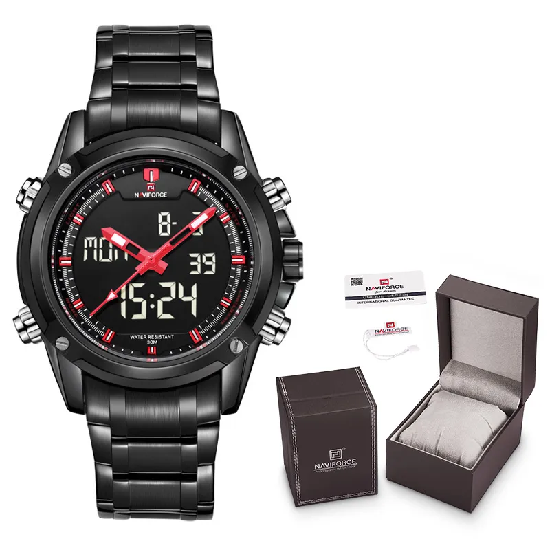 NAVIFORCE Luxe Merk Quartz Mannen Horloge Militaire Sport Waterdichte heren Horloges Met Box Set Voor Relogio Masculino306I