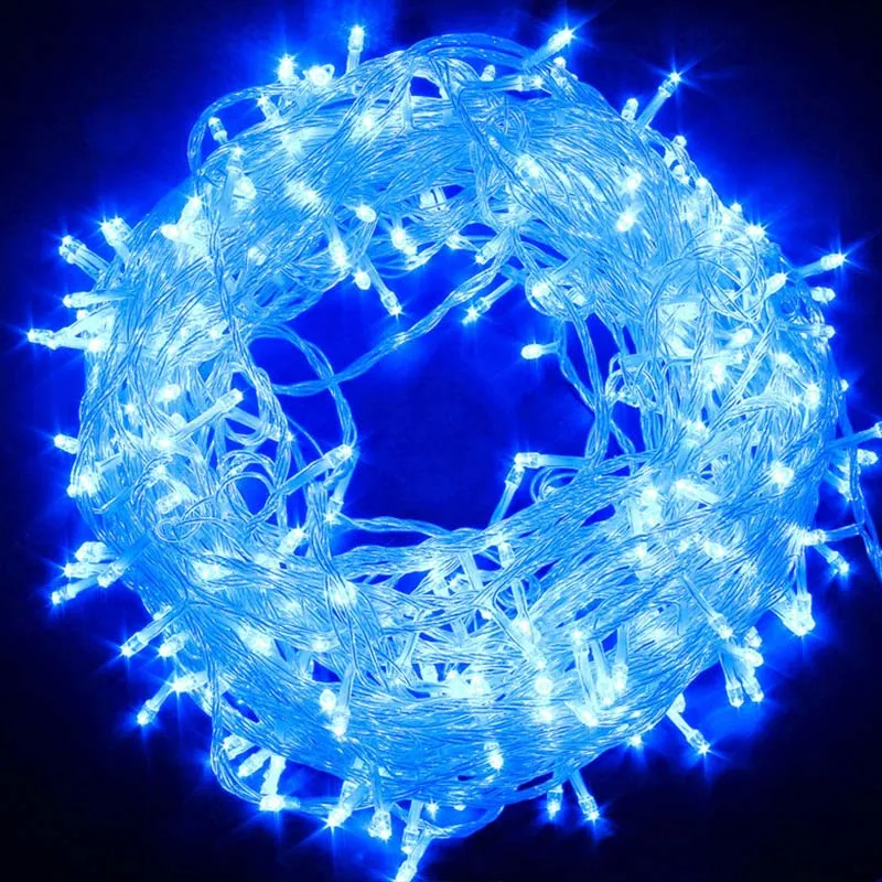LED Christmas Outdoor String Lights 10m 20m 30m 50m 100m 9 kleuren Waterdichte Fairy Lights For Wedding Party Festival Home Decorati290T