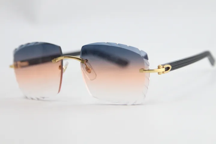 Óculos de sol inteiros mais recentes 3524012 prancha preta óculos sem aro moda de alta qualidade lente de gravação masculina e feminina c decoração2256