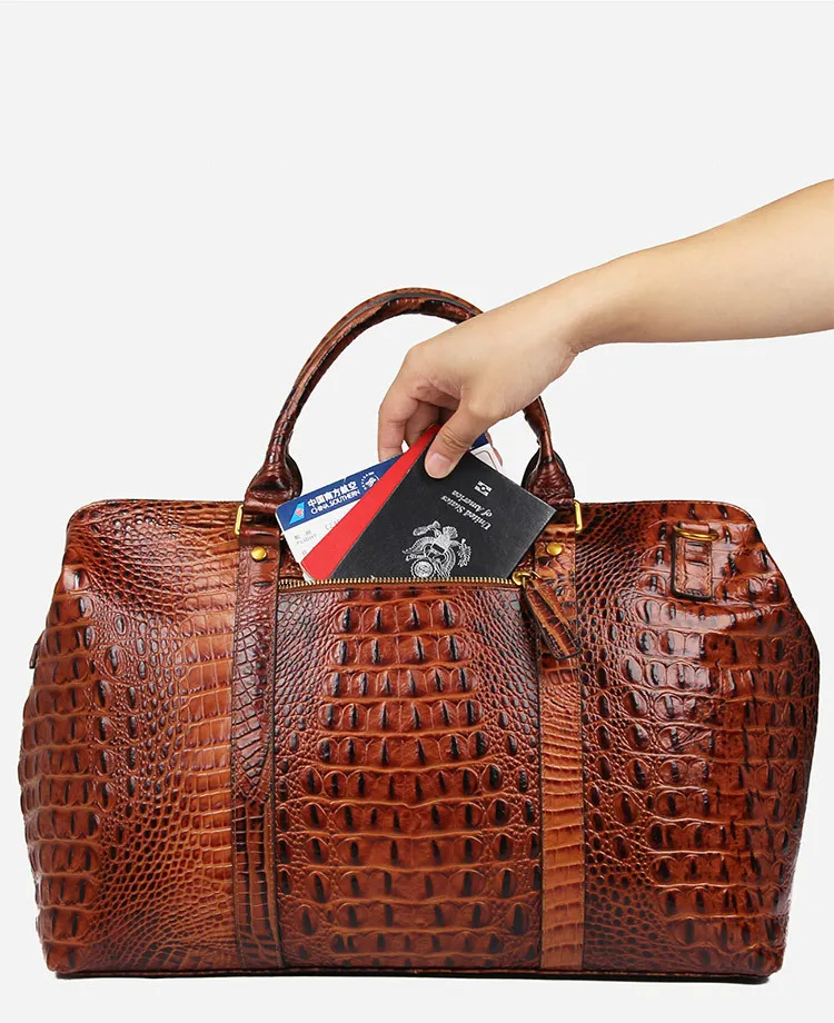J M D High Quality Leather Alligator Pattern Women Handbags Dufflel Luggage Bag Fashoin Men's Travel Bag Shoulder Bag 6003245L
