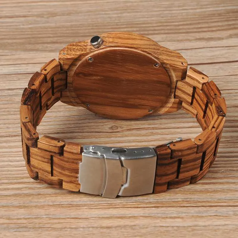 Bobobird Wooden Watchs Wood Worst Watches Natural Salendar Display Bangle Gift Ships من الولايات المتحدة 1266r