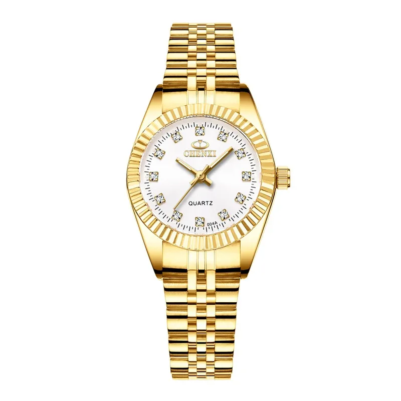 Chenxi marca menina relógio feminino moda casual relógios de quartzo senhoras gloden aço inoxidável presentes femininos relógio de pulso263n