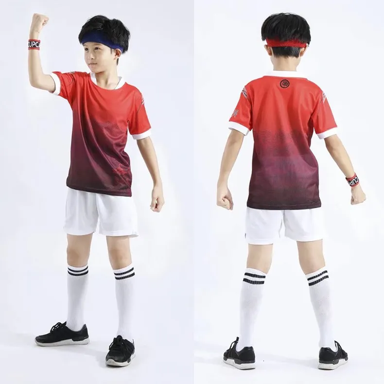 Herbst Schüler Fußball Aufschlag Anzug Kurzarm Druck Sportlich Tragen Mann Frau Kinder Spiel Training Jersey